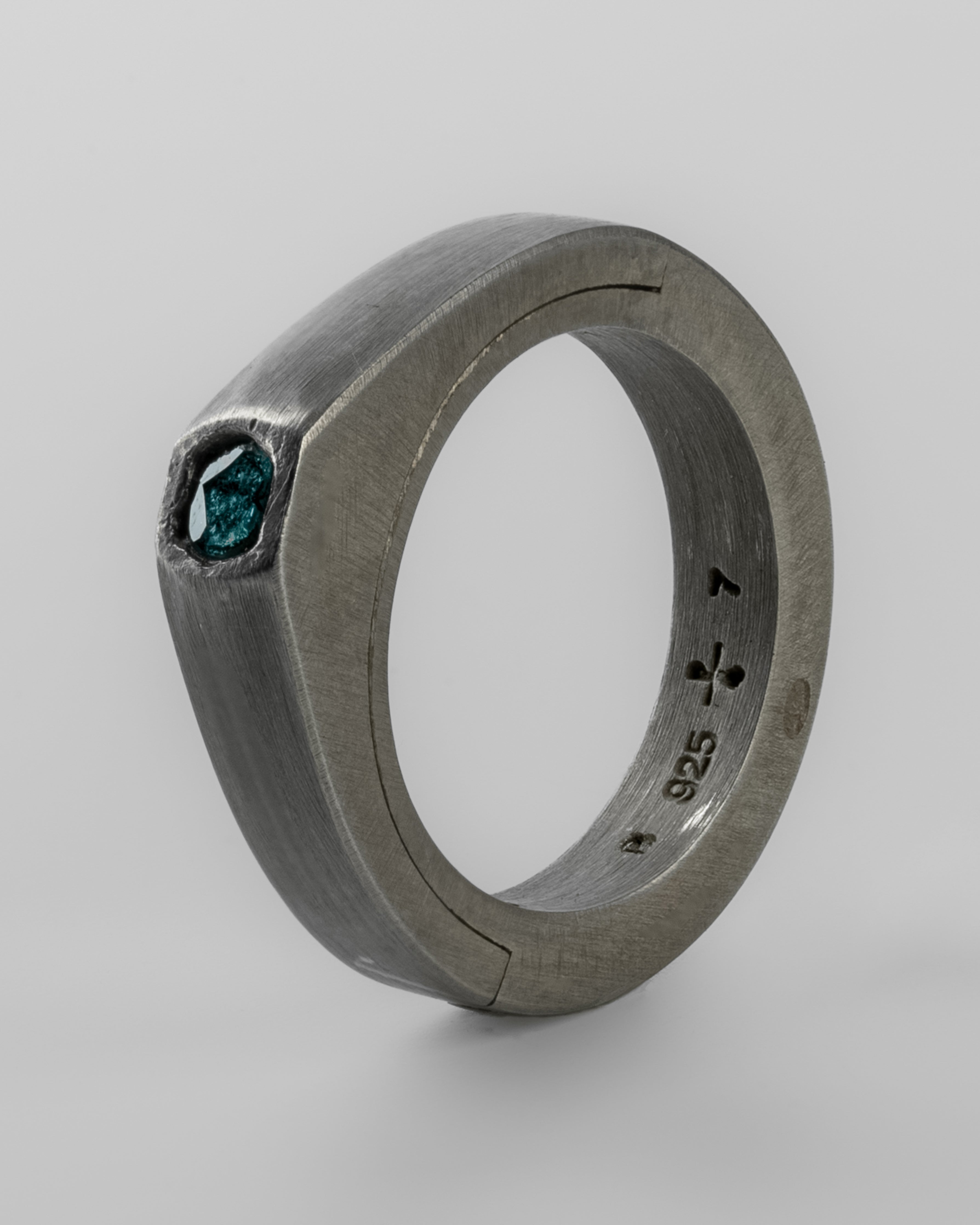 Osdev Rings Sistema Ring (Terrestrial Surfaced, Expanded, 0.1 CT, Blue Diamond Sla ...