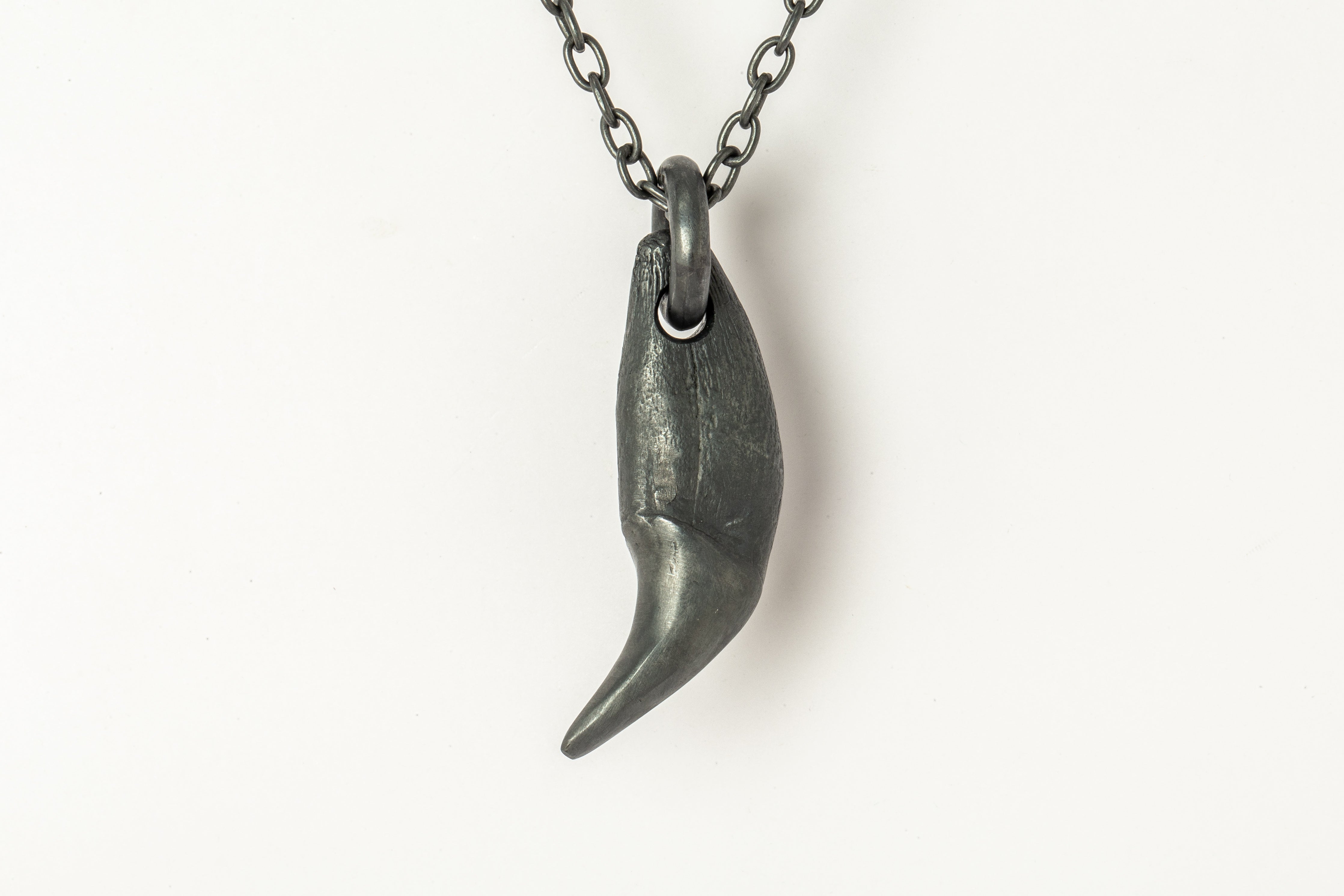28 mm Fire Red Fossil Shark Tooth (Carcharodon hastalis) Silver Pendant  from Sharktooth Hill, California - Jewelry